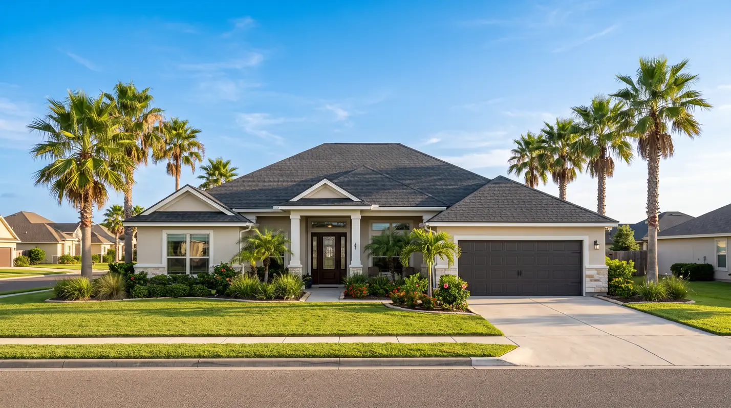 A finished roof on a Corpus Christi home