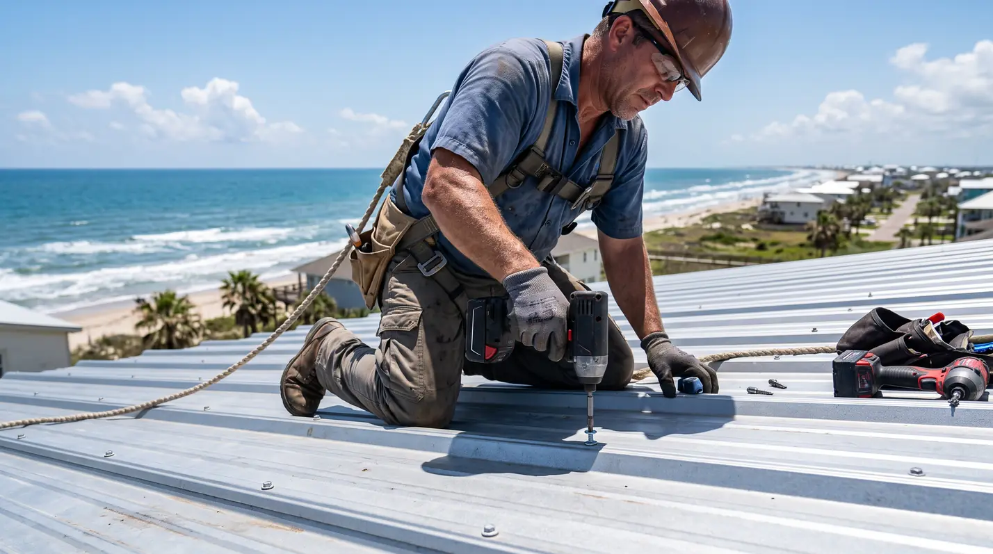 Repairing panels on a metal roof