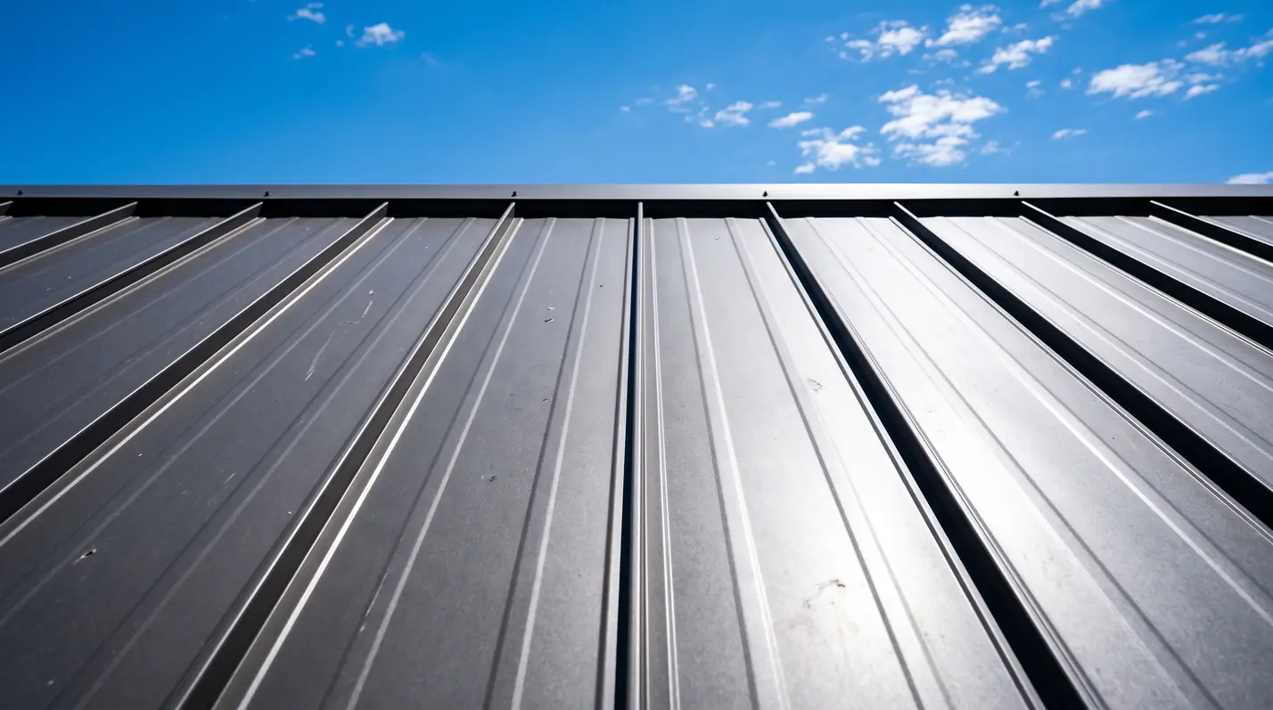Standing seam metal roof in the Texas sun